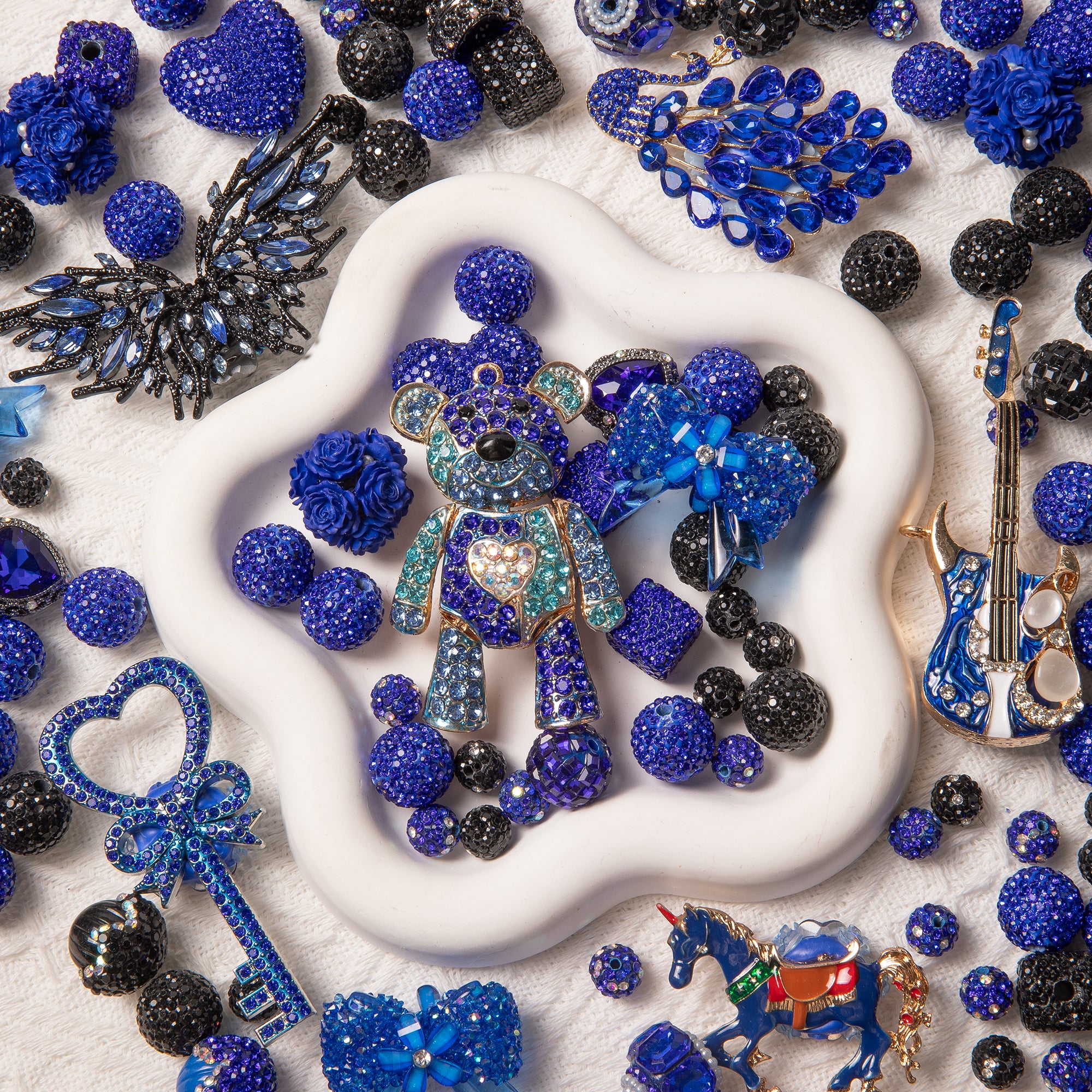 【NEW】【Key Chain/Pen】Live Product-Blue&Black Diamond Mixing