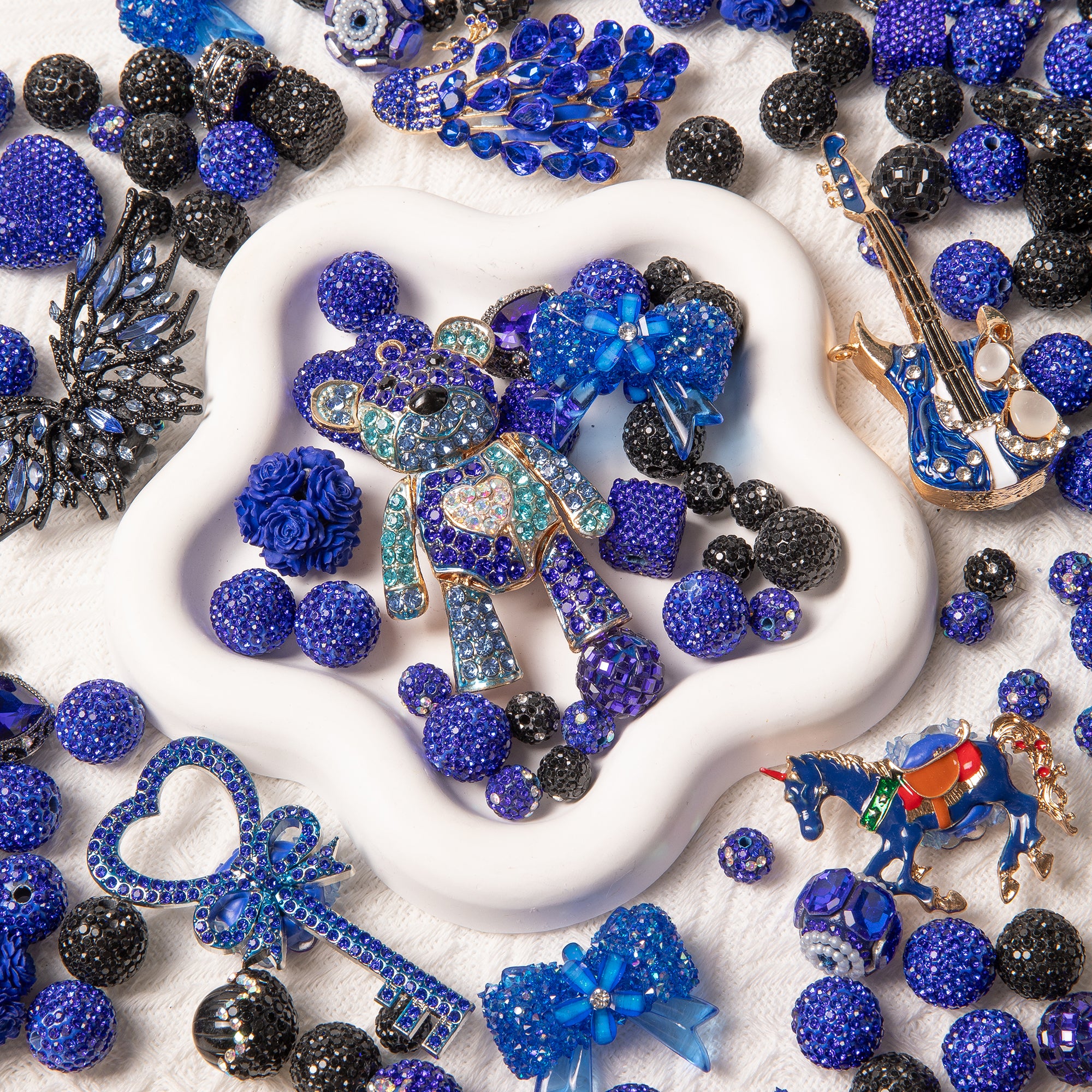 【NEW】【Key Chain/Pen】Live Product-Blue&Black Diamond Mixing