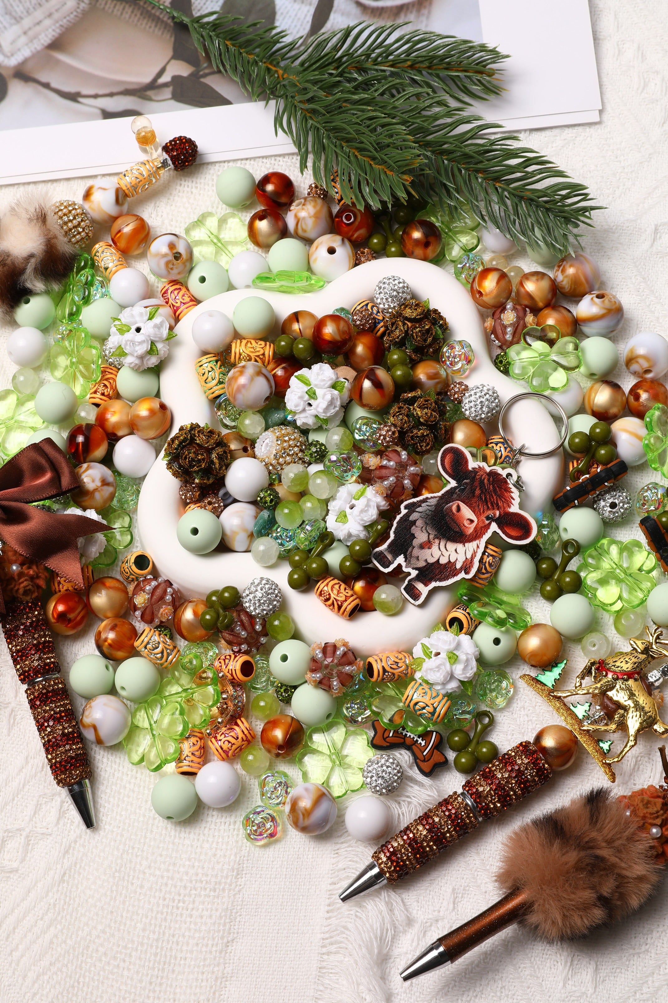 【NEW】【Key Chain/Jewelry/Pen】Live Product-Highland cattle